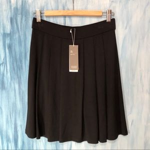 NWT Eileen Fisher XS System Short Pleated Black Skirt Viscose Jersey Knit